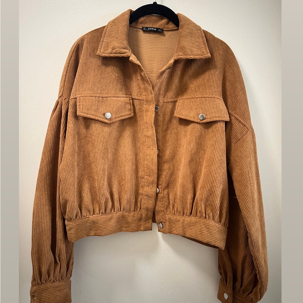 SHEIN Cropped Corduroy Jacket